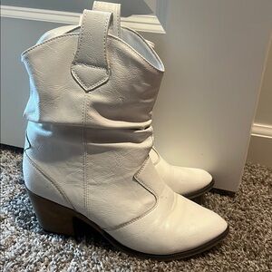 Women's White Western Ankle Boots